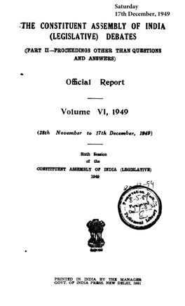 Official Report Volume VI,1949