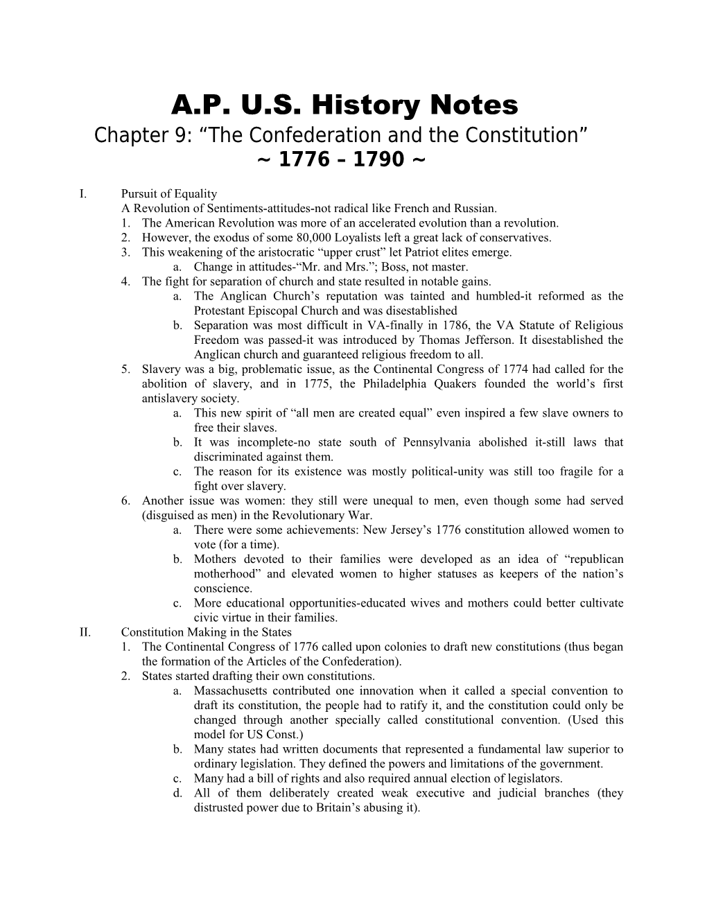 Chapter 9: the Confederation and the Constitution s2