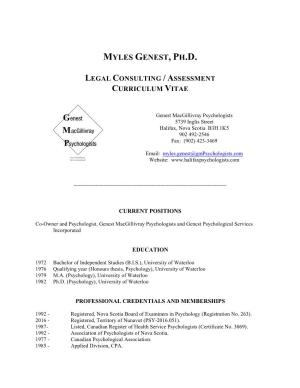 Myles Genest, Ph.D
