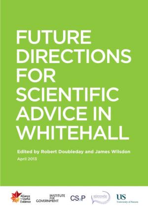Future Directions for Scientific Advice in Whitehall