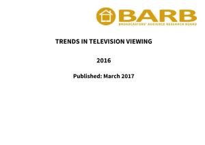 Trends in Television Viewing 2016