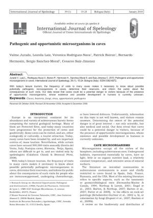 Pathogenic and Opportunistic Microorganisms in Caves