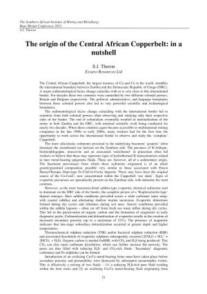 The Origin of the Central African Copperbelt: in a Nutshell