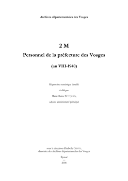 Personnel De La Préfecture an VIII-1940.Pdf