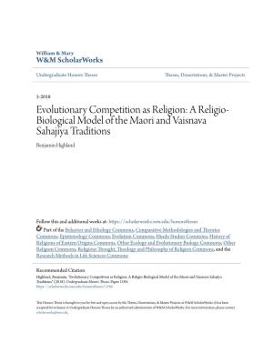 A Religio-Biological Model of the Maori and Vaisnava Sahajiya Traditions" (2018)