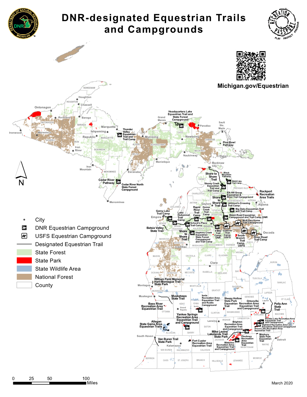 DNR-Designated Equestrian Trails and Campgrounds