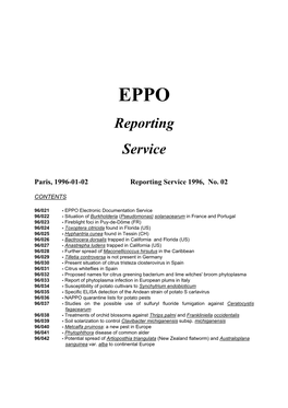 EPPO Reporting Service, 1996, No. 2