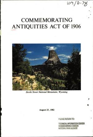 Commemorating Antiquities Act of 1906