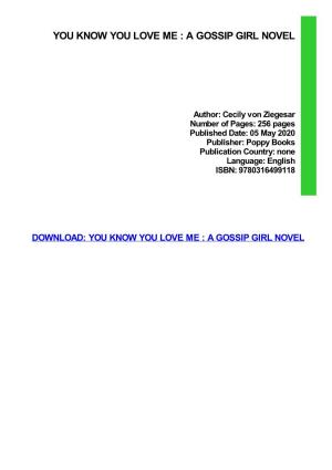A Gossip Girl Novel Ebook