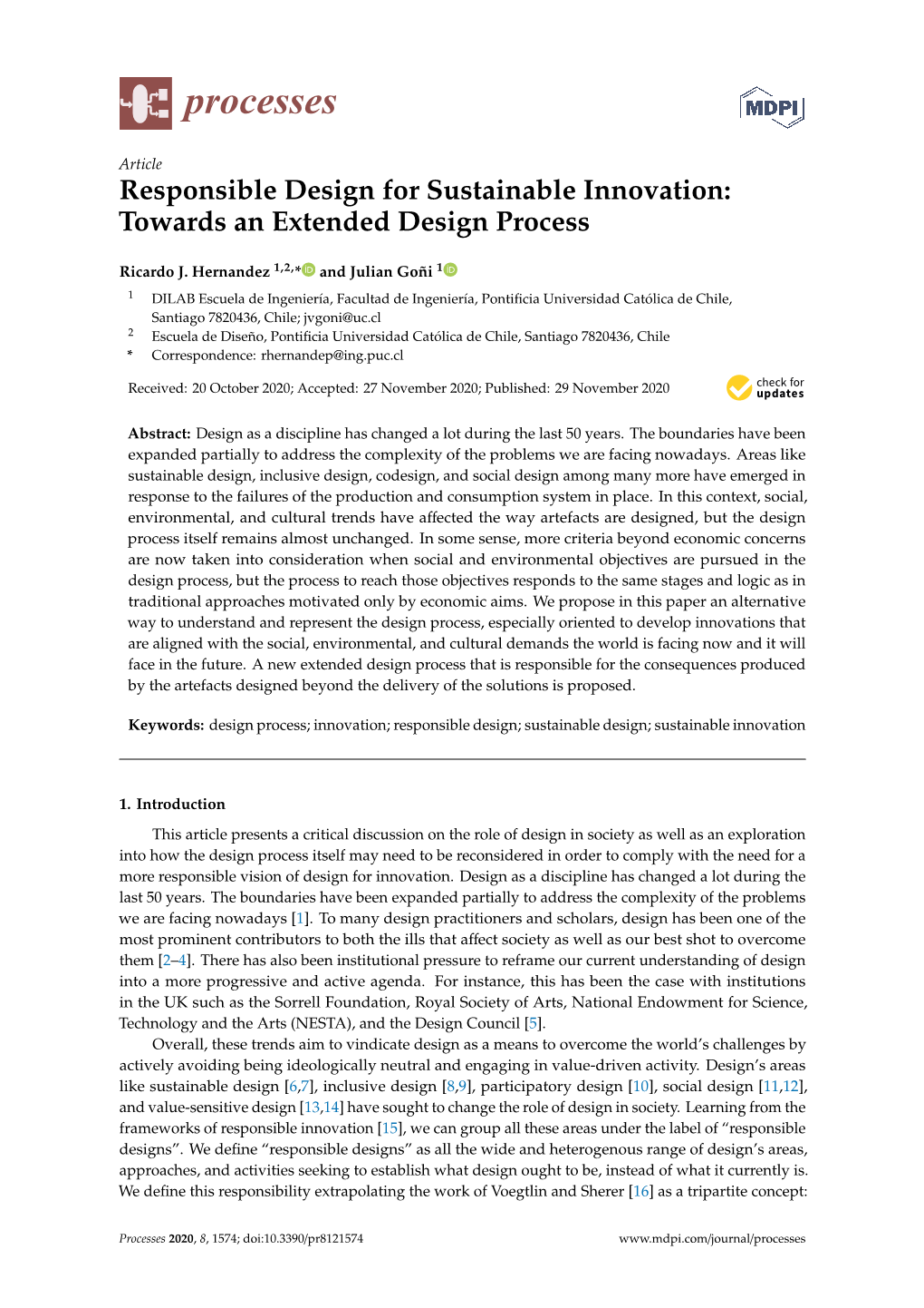 Responsible Design for Sustainable Innovation: Towards an Extended Design Process