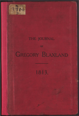 Journal of Gregory Blaxland.Pdf