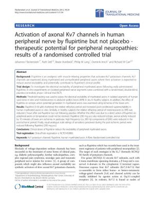Activation of Axonal Kv7 Channels In