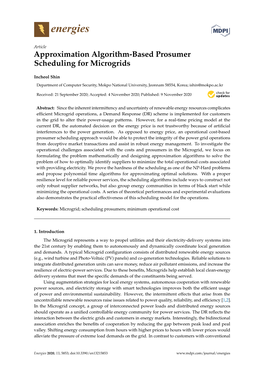Approximation Algorithm-Based Prosumer Scheduling for Microgrids