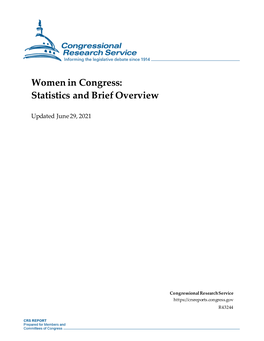 Women in Congress: Statistics and Brief Overview