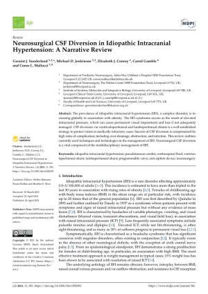 Neurosurgical CSF Diversion in Idiopathic Intracranial Hypertension: a Narrative Review