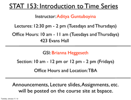 STAT 153: Introduction to Time Series