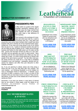 Presidents Pen 2012 Membership Rates & Events