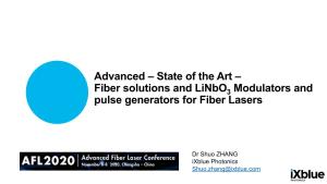 Ixblue Presentation at Advanced Fiber Laser