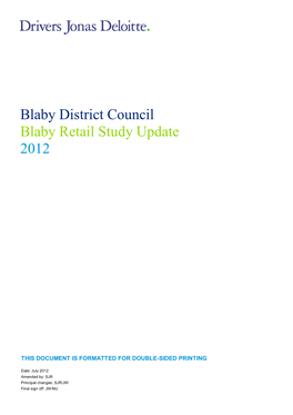 Blaby Retail Study Update 2012