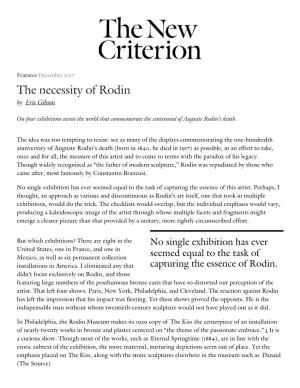The Necessity of Rodin by Eric Gibson