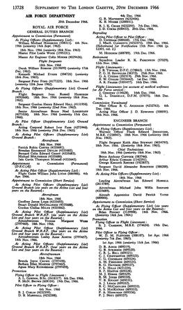 13728 Supplement to the London Gazette, 20Th December 1966