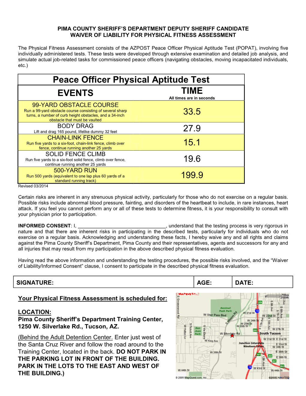 POPAT Time Requirements