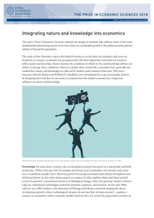 Integrating Nature and Knowledge Into Economics