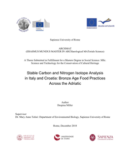 Stable Carbon and Nitrogen Isotope Analysis in Italy and Croatia: Bronze Age Food Practices Across the Adriatic