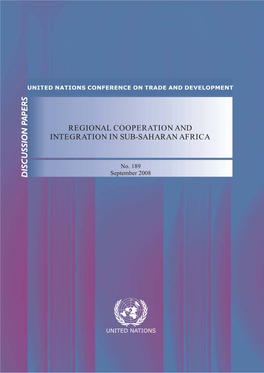 Regional Cooperation and Integration in Sub-Saharan Africa