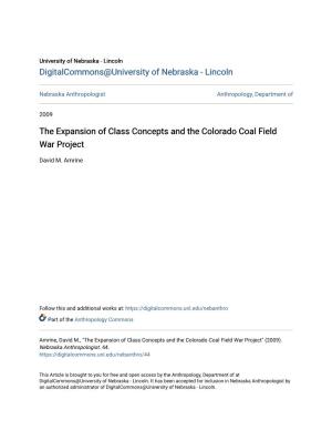 The Expansion of Class Concepts and the Colorado Coal Field War Project