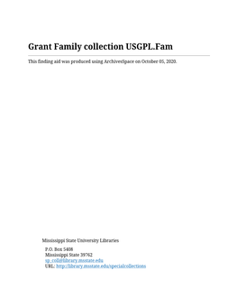 Grant Family Collection USGPL.Fam