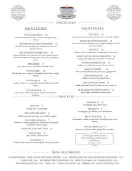 Cocktail Menu