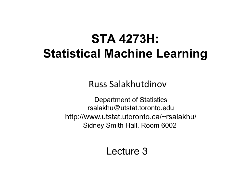 STA 4273H: Statistical Machine Learning