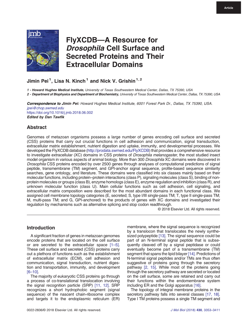 Flyxcdb—A Resource for Drosophila Cell Surface and Secreted Proteins and Their Extracellular Domains