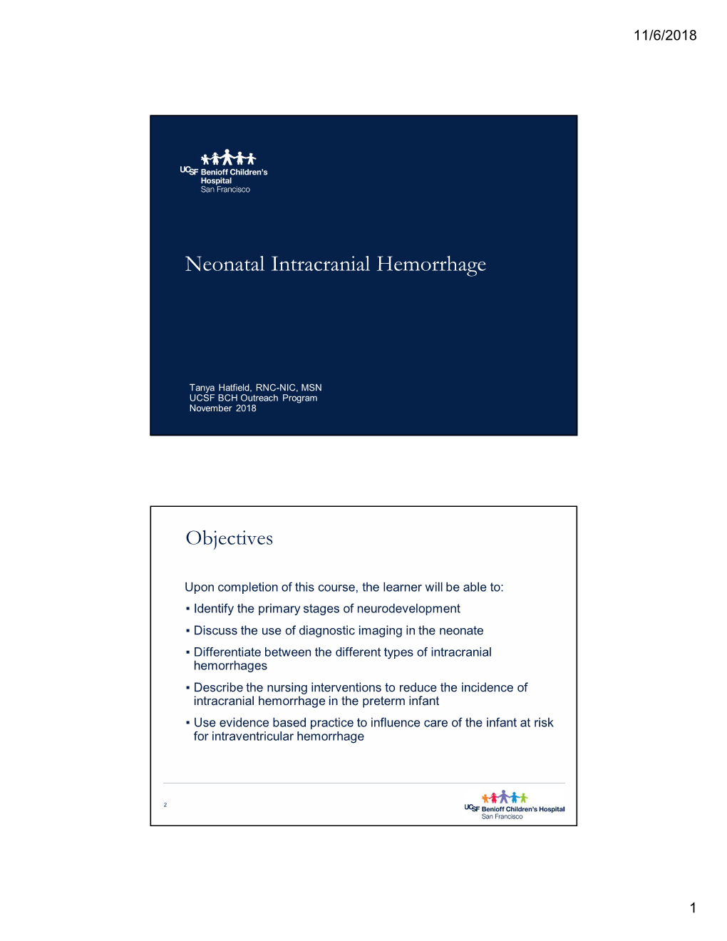 Neonatal Intracranial Hemorrhage