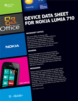 Device Data Sheet for Nokia Lumia 710