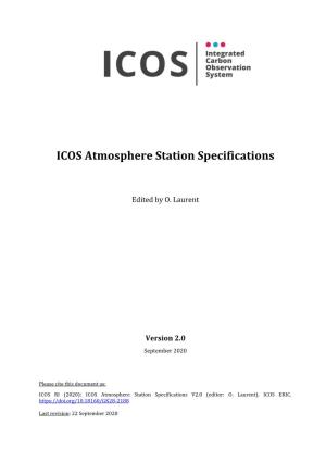 ICOS Atmosphere Station Specifications