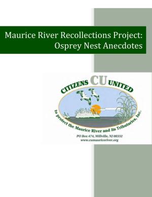 Maurice River Recollections Project: Osprey Nest Anecdotes