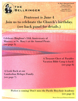 Pentecost Is June 4 Join Us to Celebrate the Church's Birthday