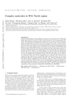 Complex Molecules in W51 North Region