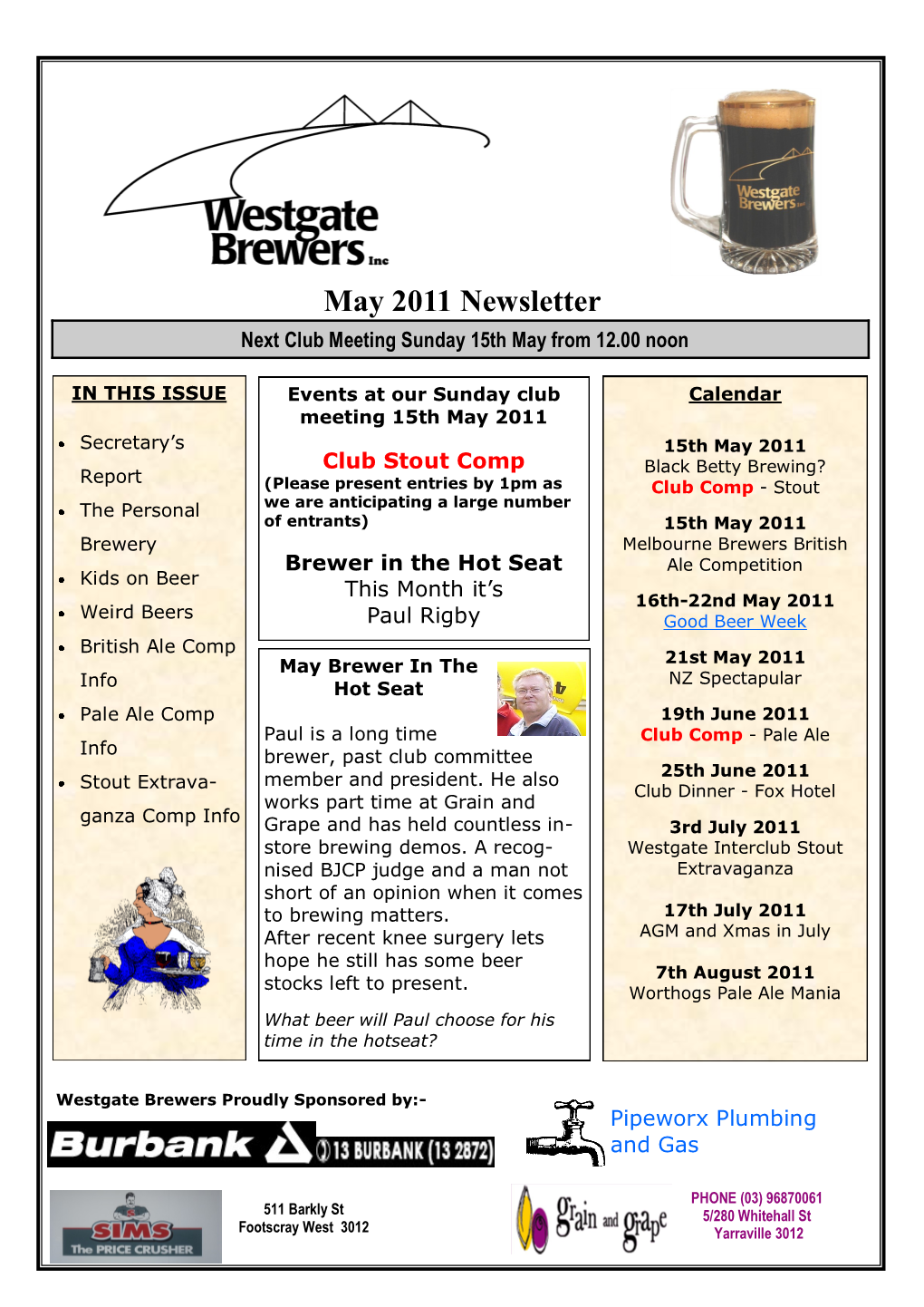 May 2011 Newsletter