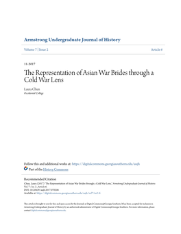 The Representation of Asian War Brides Through a Cold War Lens Laura Chun Occidental College