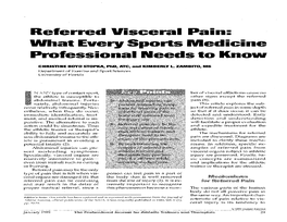 Referred Visceral Pain: What Every Sports Medicine Professional Needs to Know