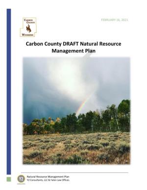 Carbon County DRAFT Natural Resource Management Plan