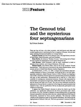 The Genoud Trial and the Mysterious Four Septuagenarians