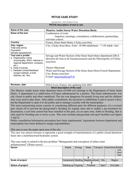 PETUS CASE STUDY Maurice Audin Storm Water Detention Basin