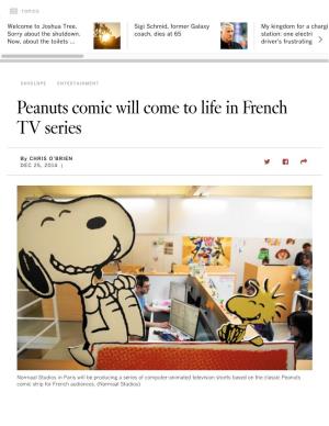 Peanuts Comic Will Come to Life in French TV Series