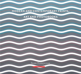Modern and Contemporary Prints, Art and Photobooks