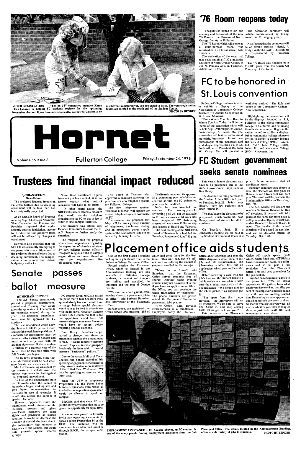 The Hornet, 1923 - 2006 - Link Page Previous Volume 55, Issue 2 Next Volume 55, Issue 4