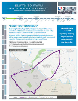 ELWYN to WAWA SERVICE RESTORATION PROJECT Middletown Township & Chester Heights Borough | Delaware County, PA